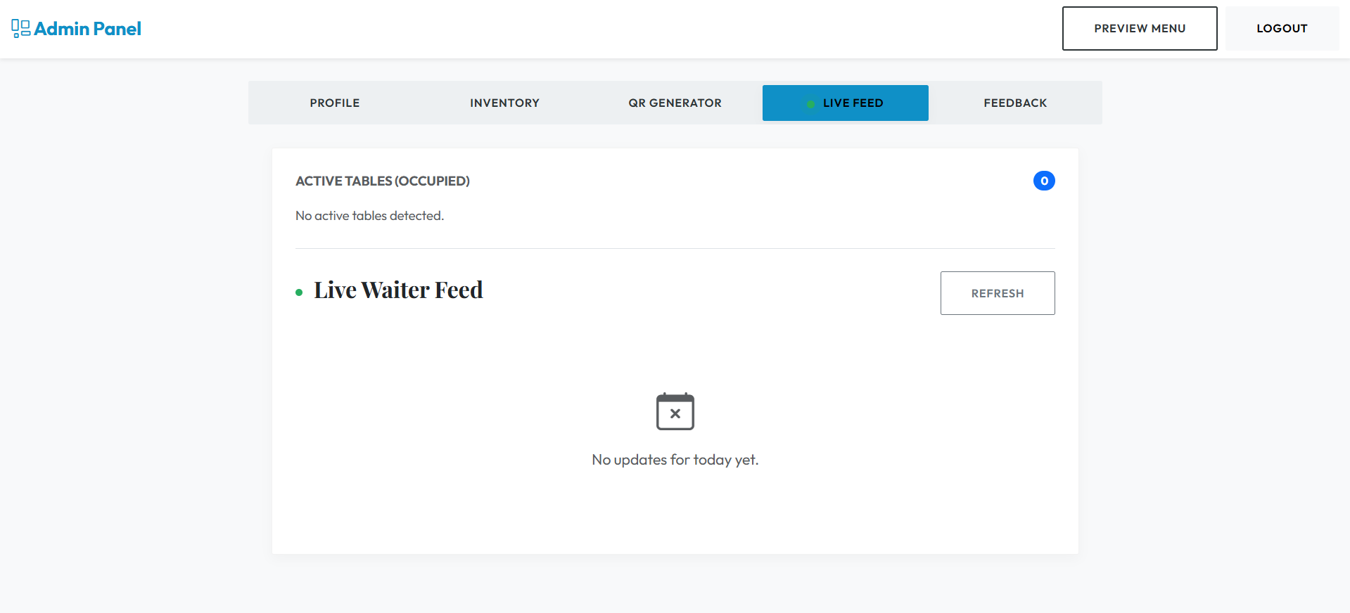MENU256 dashboard analytics